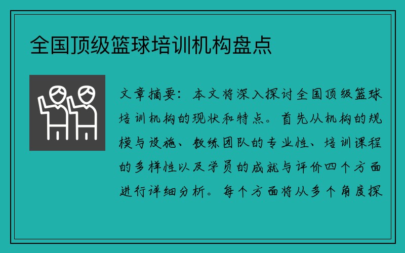 全国顶级篮球培训机构盘点